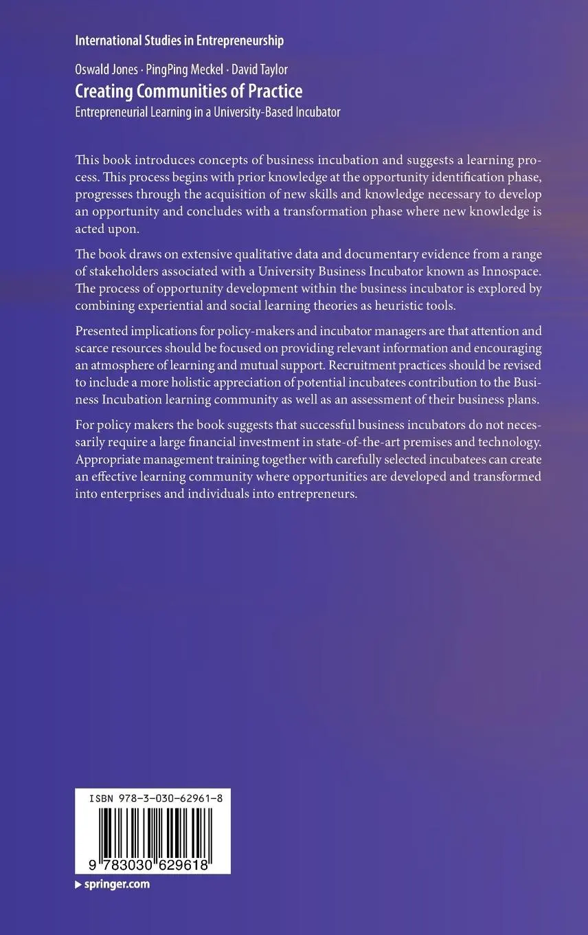 Rückseite: 9783030629618 | Creating Communities of Practice | Oswald Jones (u. a.) | Buch | xv