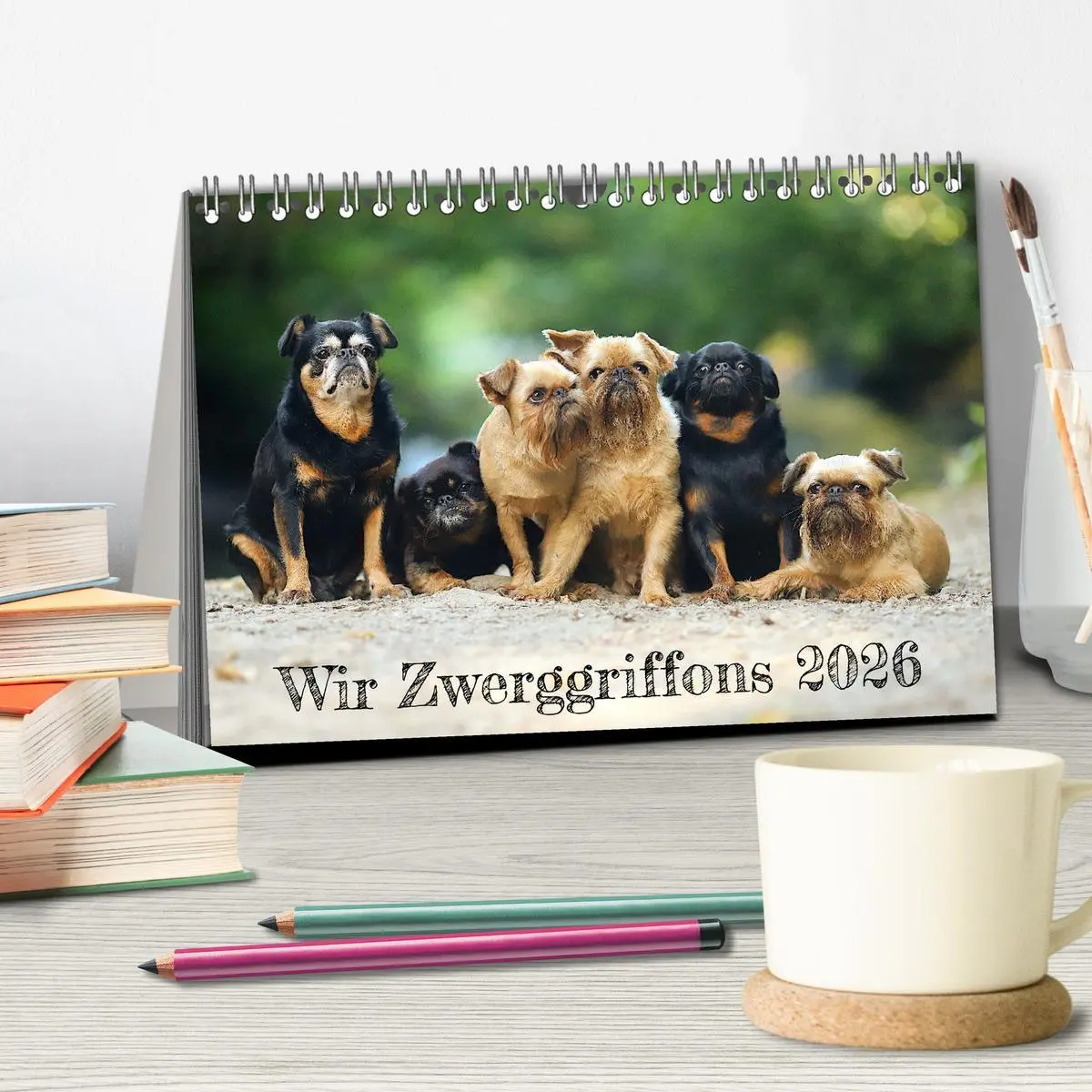 Bild: 9783457419618 | Wir Zwerggriffons 2026 (Tischkalender 2026 DIN A5 quer), CALVENDO...