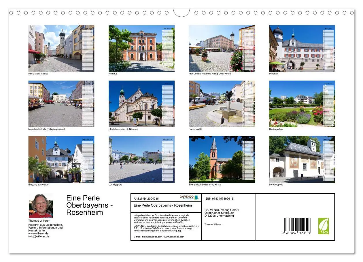 Bild: 9783457899618 | Eine Perle Oberbayerns - Rosenheim (Wandkalender 2026 DIN A3 quer),...