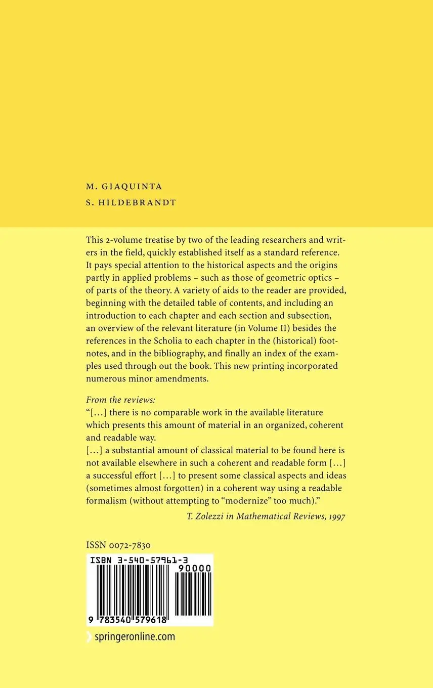 Rückseite: 9783540579618 | Calculus of Variations II | Stefan Hildebrandt (u. a.) | Buch | xxix