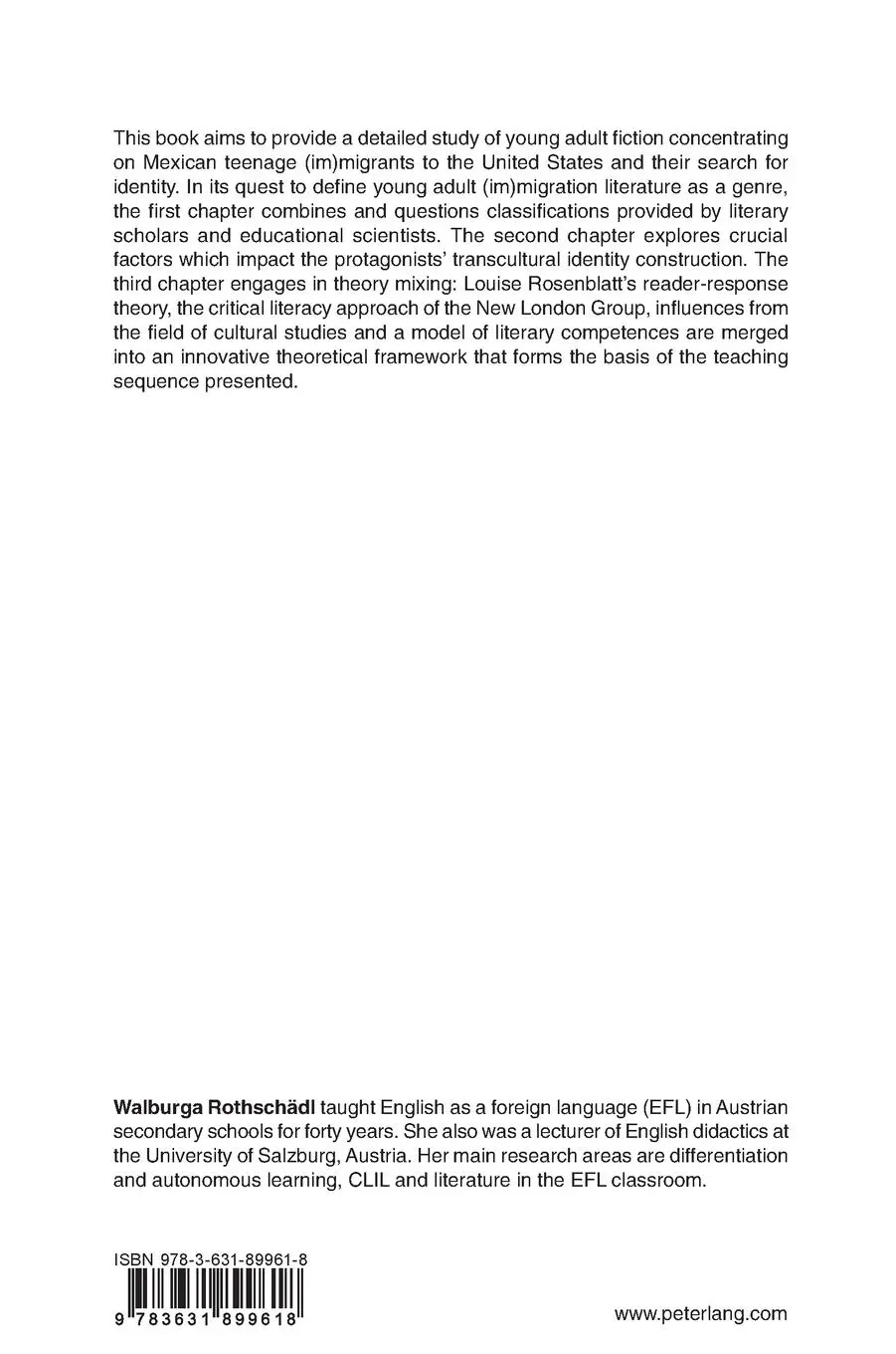 Rückseite: 9783631899618 | Contemporary Young Adult (Im)migration Fiction in the EFL Classroom