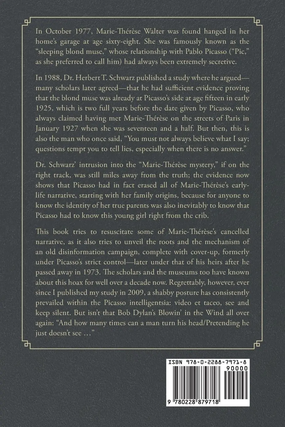 Rückseite: 9780228879718 | Picasso and Marie-Thérèse Walter | The Censored Story | Marc Poissant