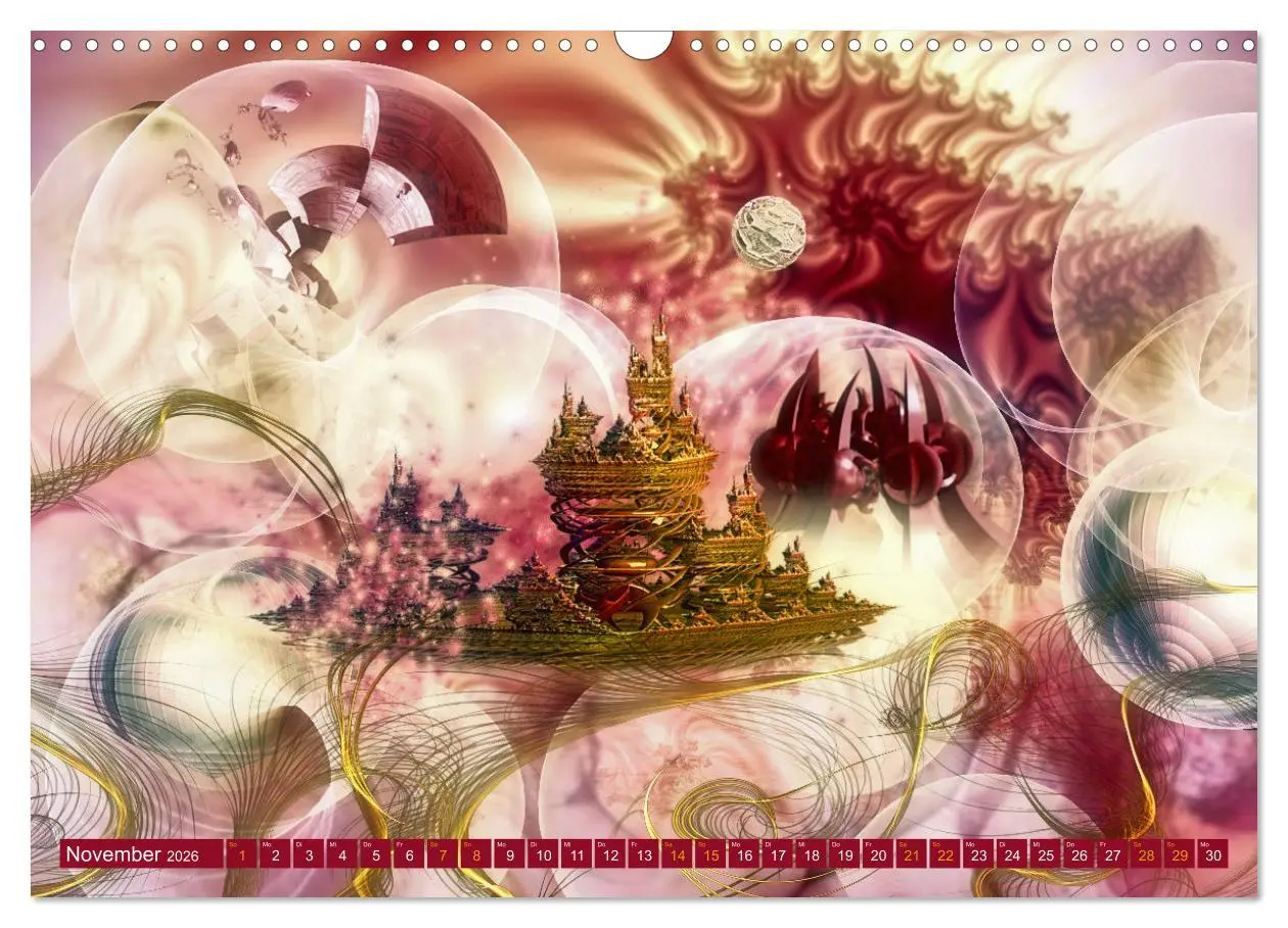 Bild: 9783457579718 | Fraktale Fantasiewelten (Wandkalender 2026 DIN A3 quer), CALVENDO...
