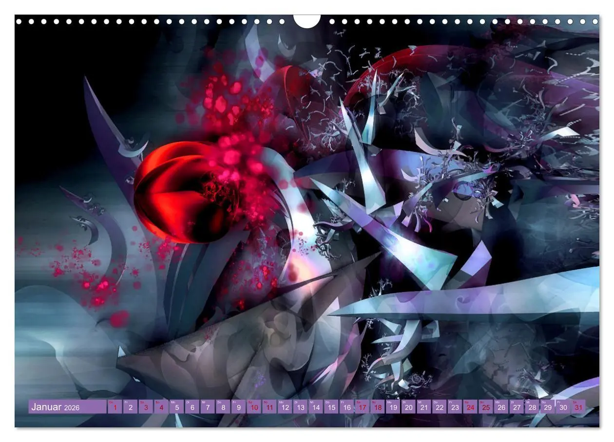 Bild: 9783457579718 | Fraktale Fantasiewelten (Wandkalender 2026 DIN A3 quer), CALVENDO...