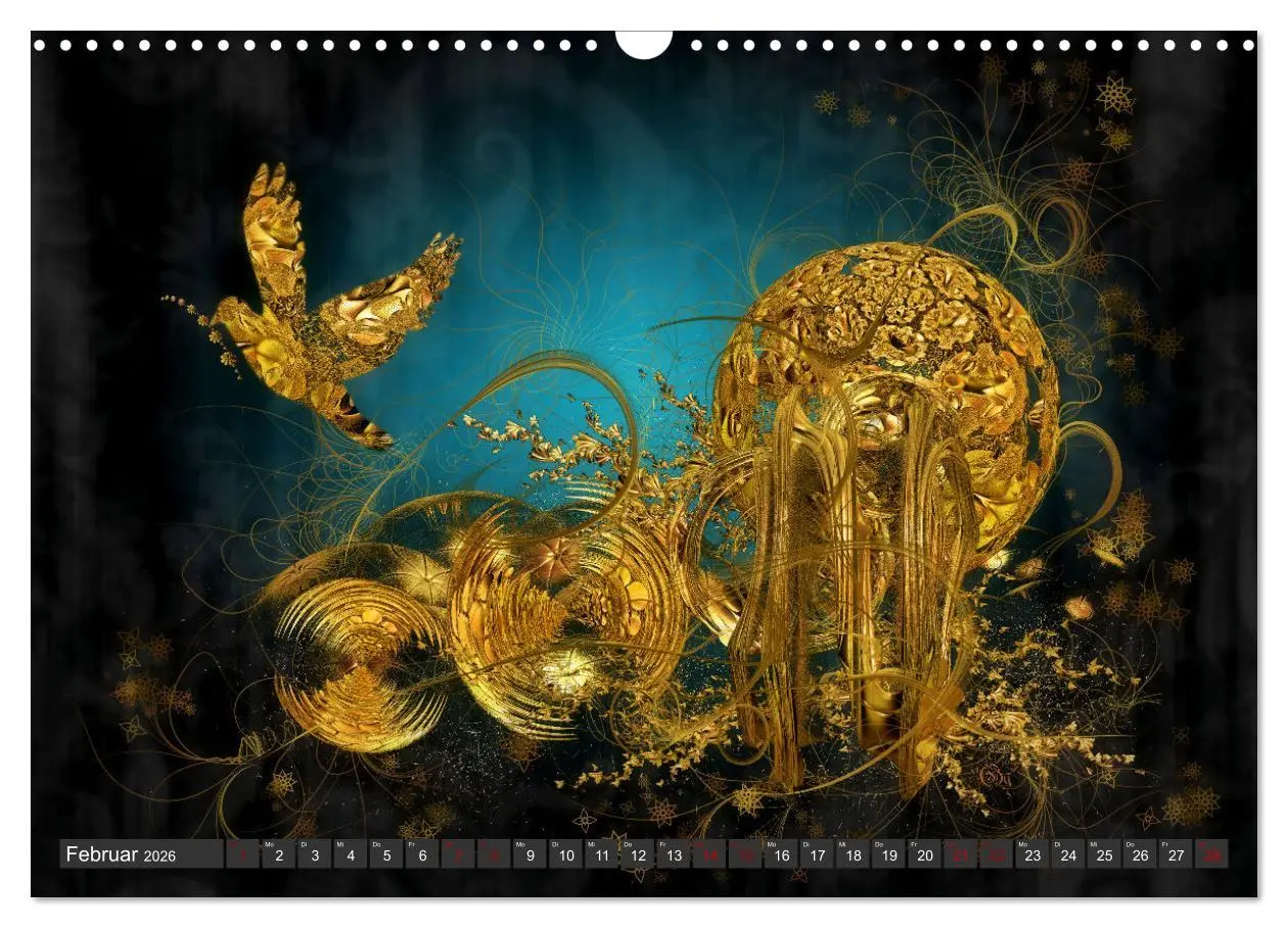 Bild: 9783457579718 | Fraktale Fantasiewelten (Wandkalender 2026 DIN A3 quer), CALVENDO...