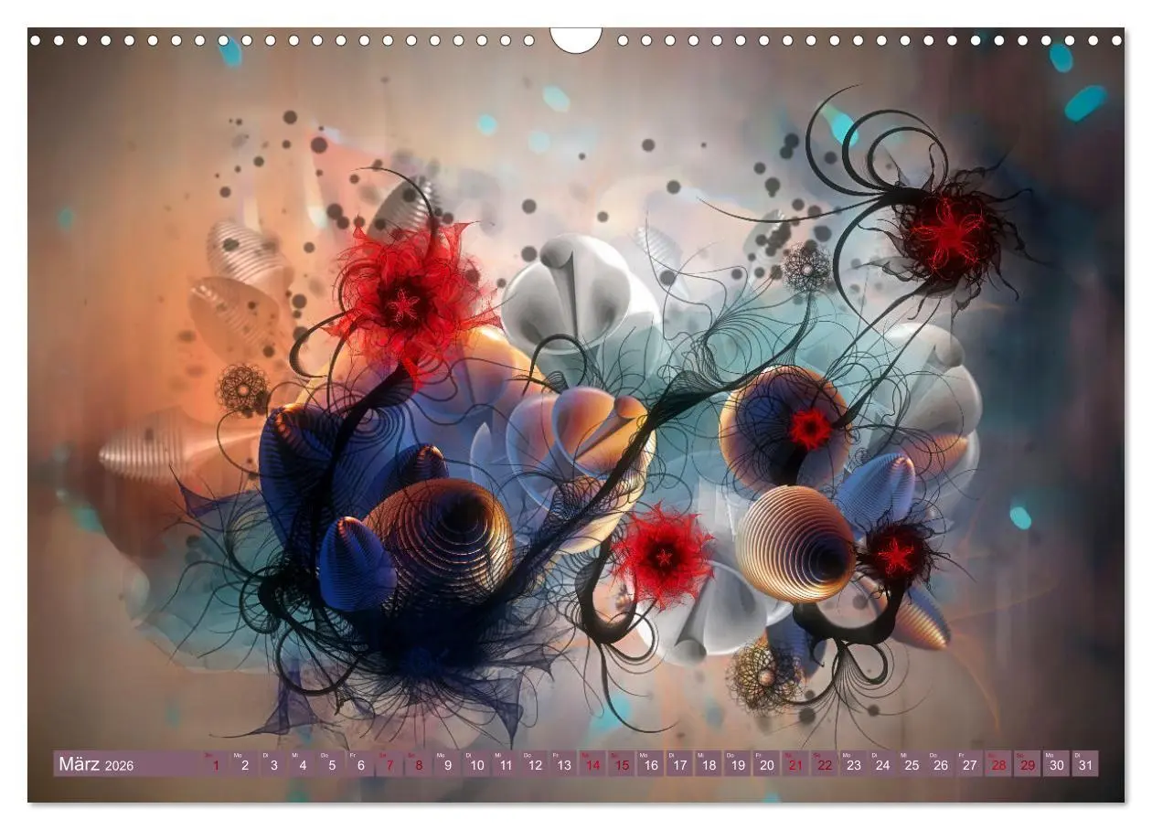 Bild: 9783457579718 | Fraktale Fantasiewelten (Wandkalender 2026 DIN A3 quer), CALVENDO...