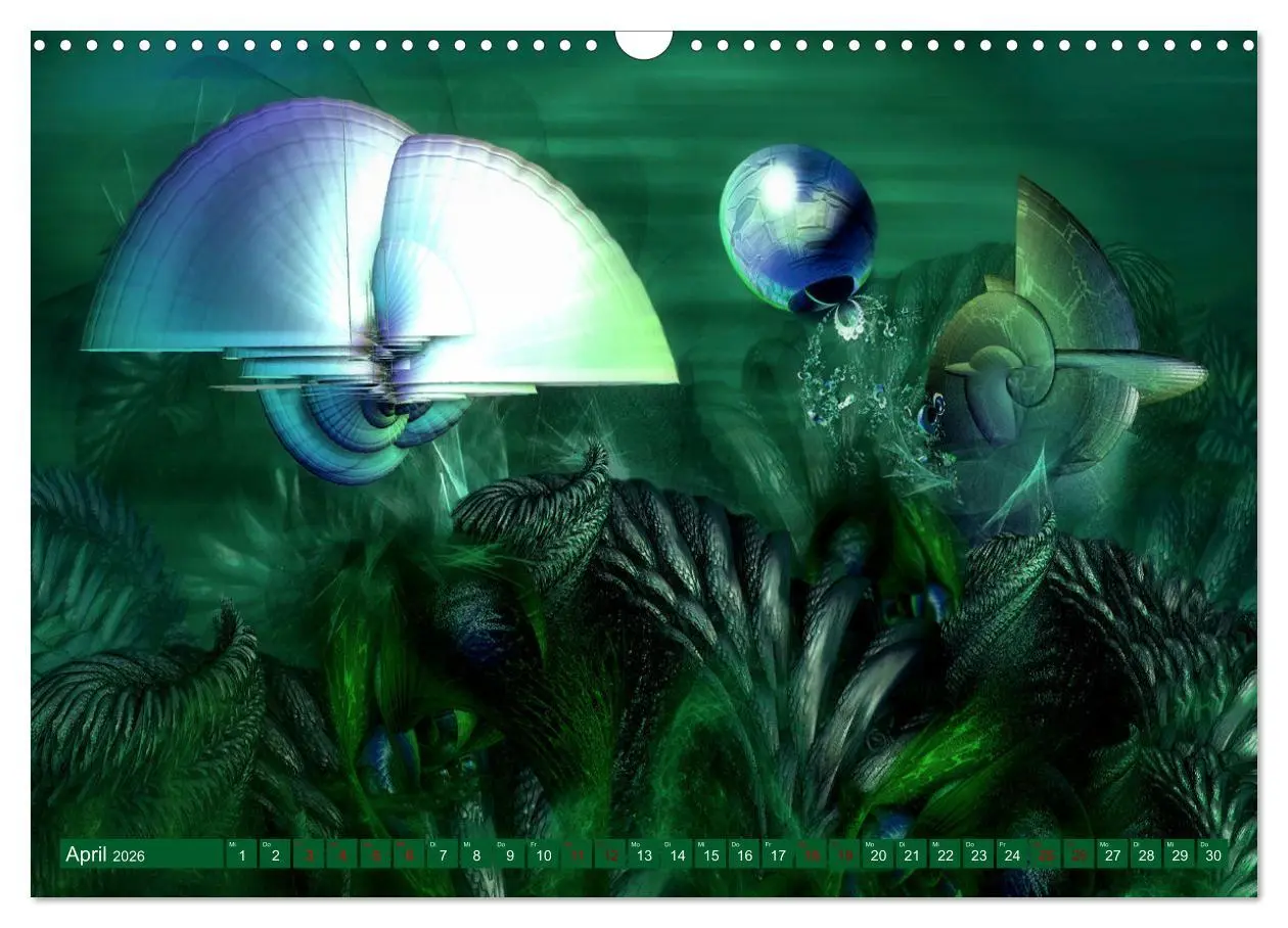 Bild: 9783457579718 | Fraktale Fantasiewelten (Wandkalender 2026 DIN A3 quer), CALVENDO...