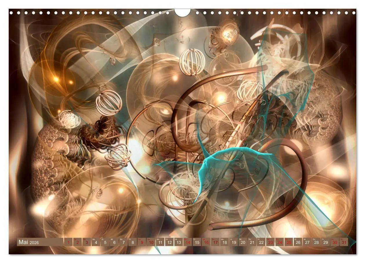 Bild: 9783457579718 | Fraktale Fantasiewelten (Wandkalender 2026 DIN A3 quer), CALVENDO...
