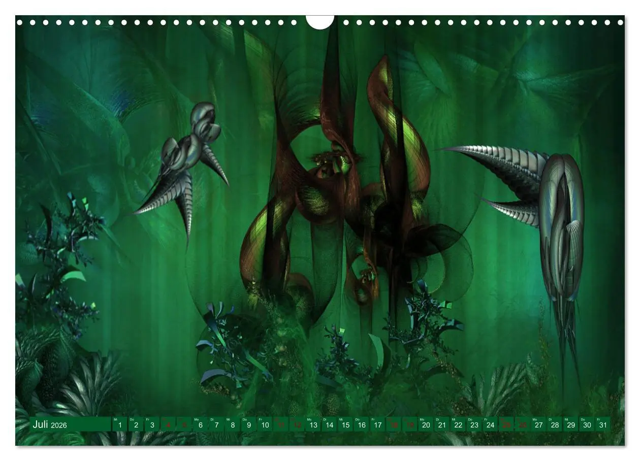 Bild: 9783457579718 | Fraktale Fantasiewelten (Wandkalender 2026 DIN A3 quer), CALVENDO...