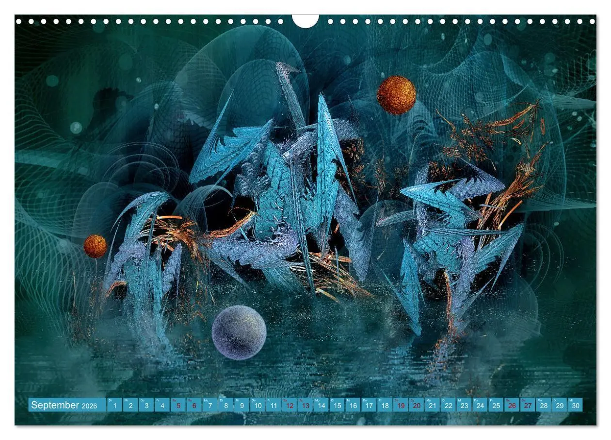 Bild: 9783457579718 | Fraktale Fantasiewelten (Wandkalender 2026 DIN A3 quer), CALVENDO...