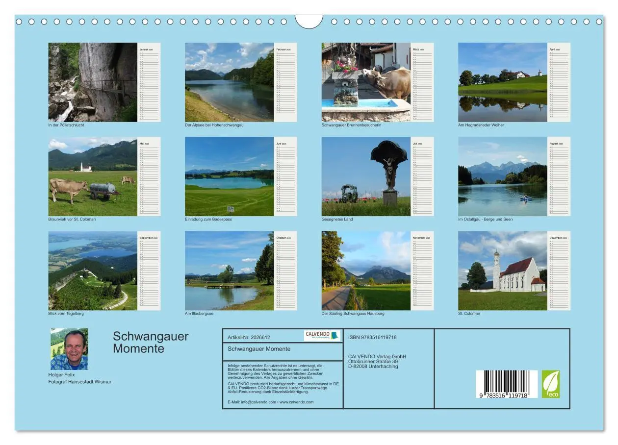 Bild: 9783516119718 | Schwangauer Momente (Wandkalender 2026 DIN A3 quer), CALVENDO...