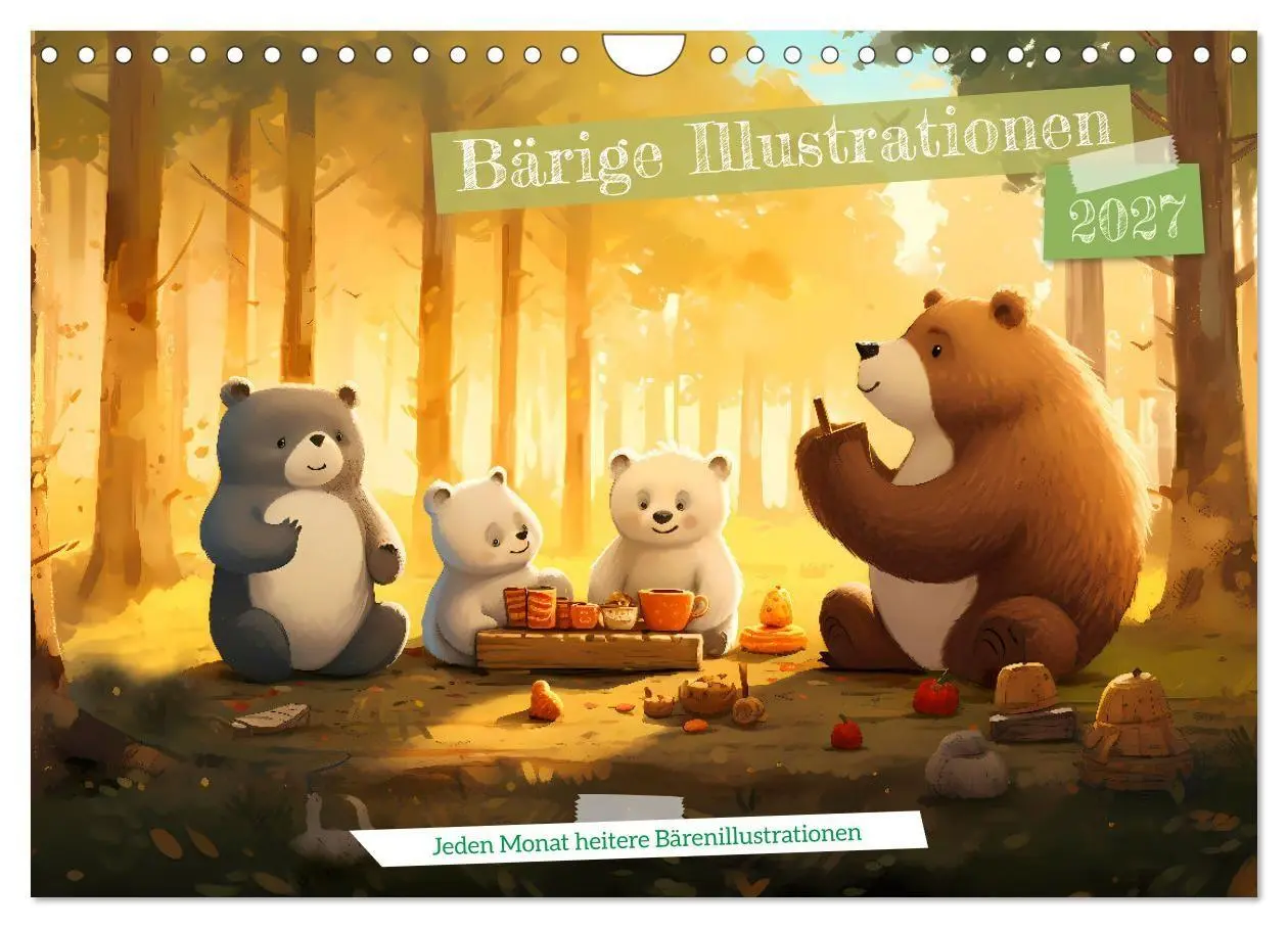 Cover: 9783569209718 | Bärige Illustrationen (Wandkalender 2027 DIN A4 quer), CALVENDO...
