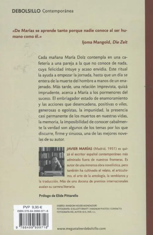 Rückseite: 9788499899718 | Los enamoramientos | Javier Marías | Taschenbuch | 368 S. | Spanisch
