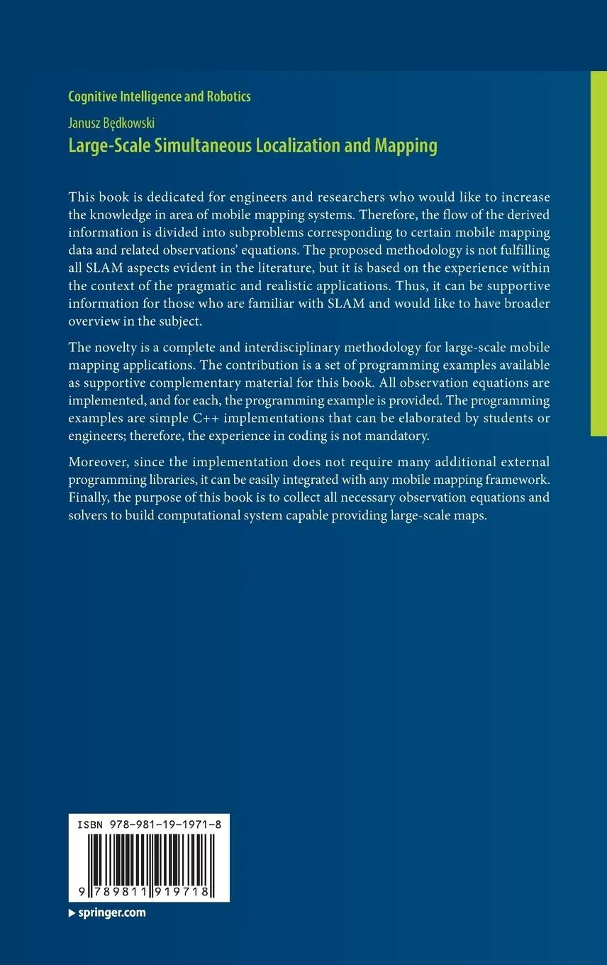 Rückseite: 9789811919718 | Large-Scale Simultaneous Localization and Mapping | Janusz B¿dkowski