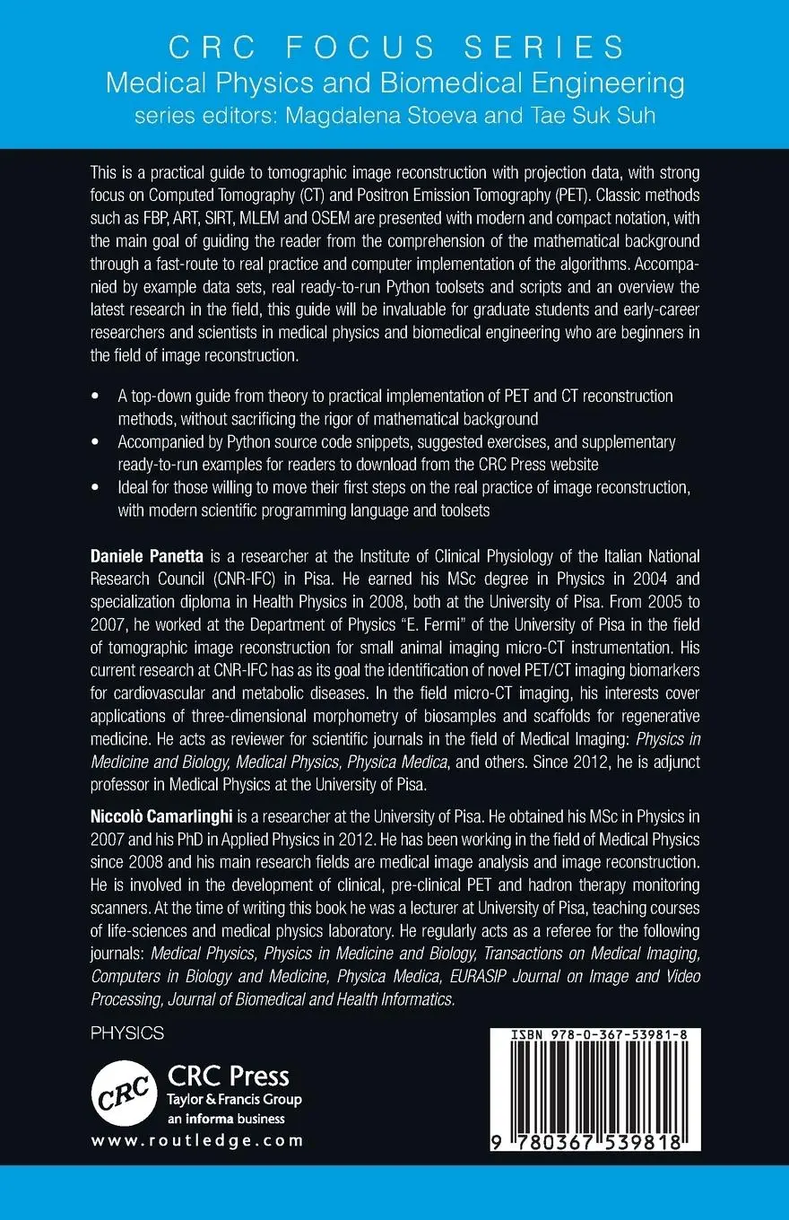 Rückseite: 9780367539818 | 3D Image Reconstruction for CT and PET | A Practical Guide with Python