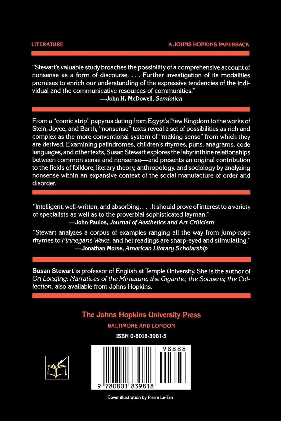 Rückseite: 9780801839818 | Nonsense | Aspects of Intertextuality in Folklore and Literature