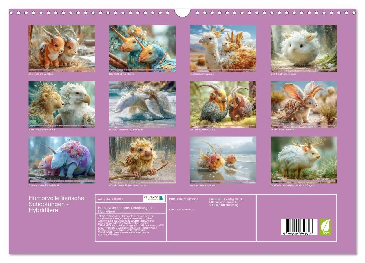 Bild: 9783516659818 | Humorvolle tierische Schöpfungen - Hybridtiere (Wandkalender 2026...