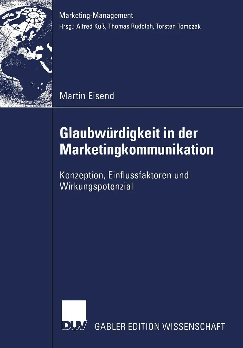 Cover: 9783824479818 | Glaubwürdigkeit in der Marketingkommunikation | Martin Eisend | Buch