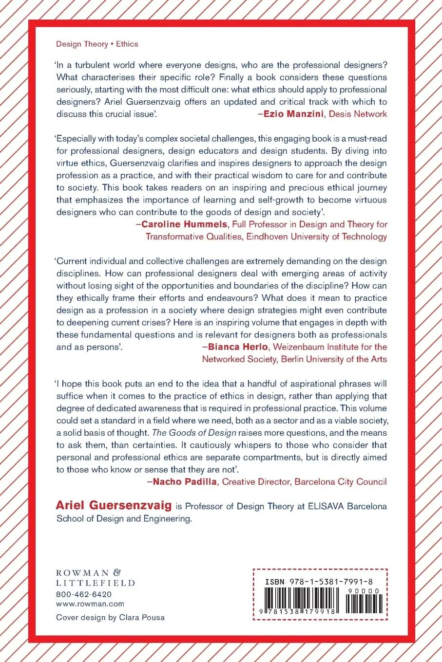 Rückseite: 9781538179918 | The Goods of Design | Professional Ethics for Designers | Guersenzvaig