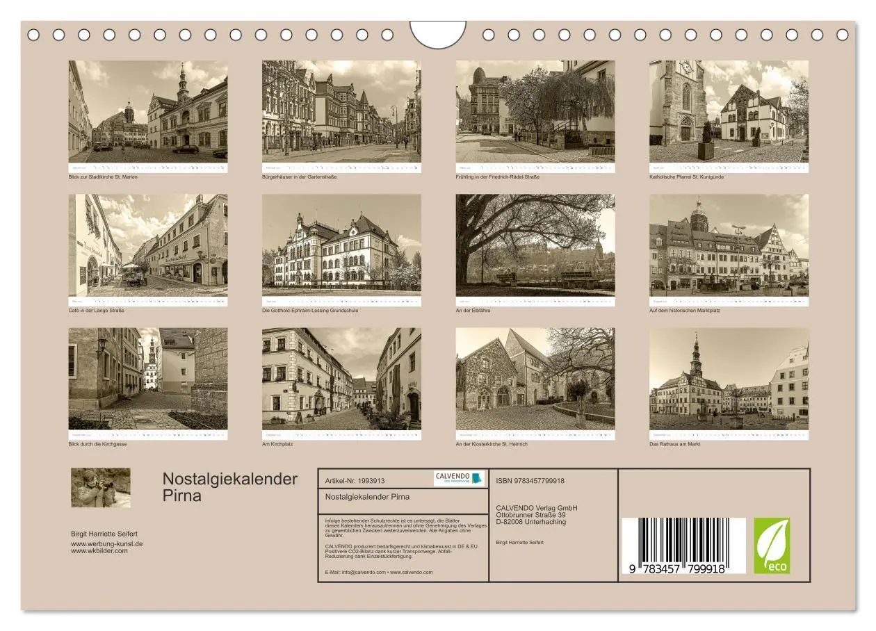 Bild: 9783457799918 | Nostalgiekalender Pirna (Wandkalender 2026 DIN A4 quer), CALVENDO...