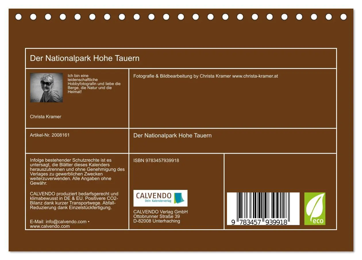 Bild: 9783457939918 | Der Nationalpark Hohe Tauern (Tischkalender 2026 DIN A5 quer),...