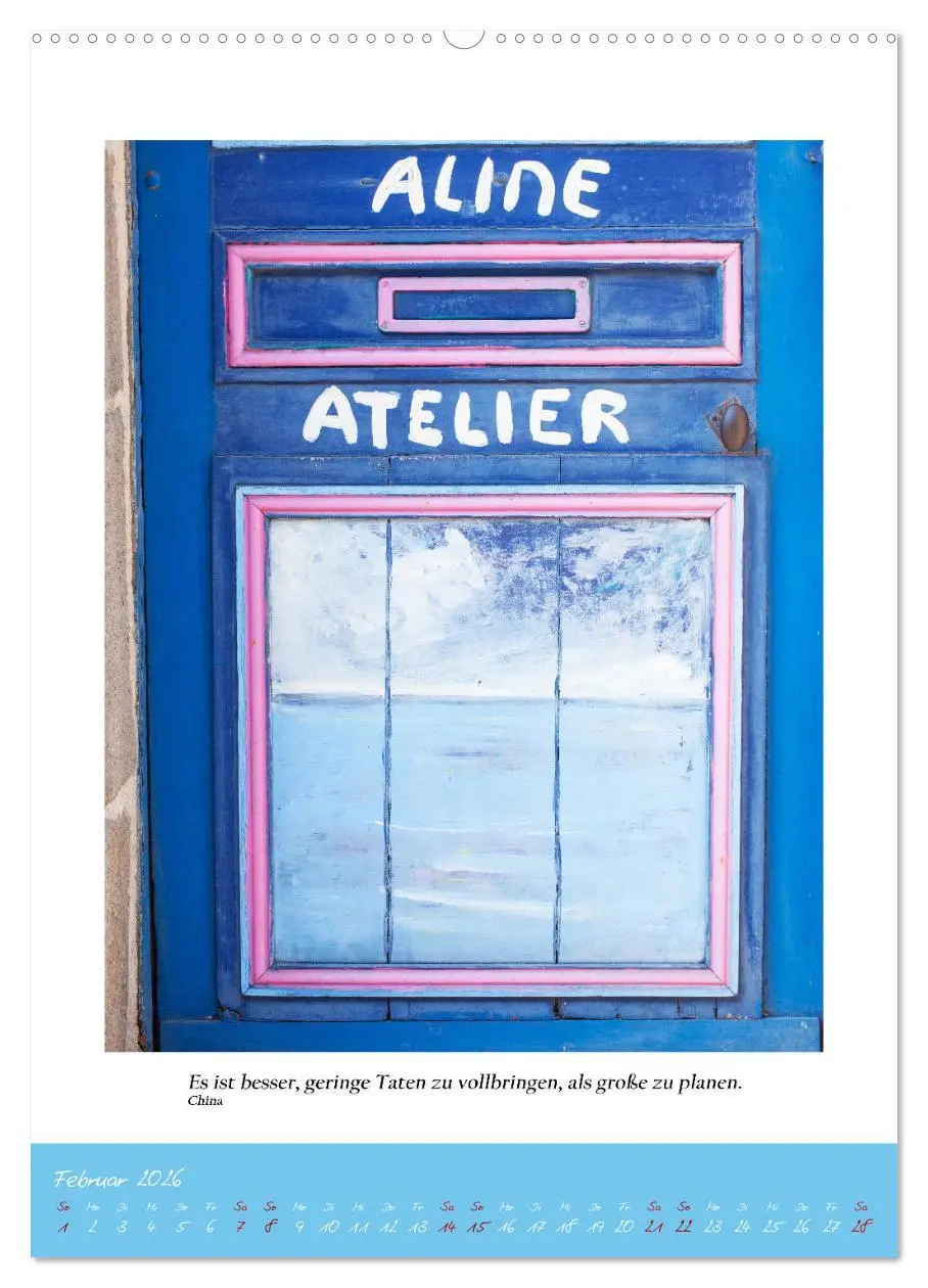 Bild: 9783516269918 | Blaue Türen (Wandkalender 2026 DIN A2 hoch), CALVENDO Monatskalender