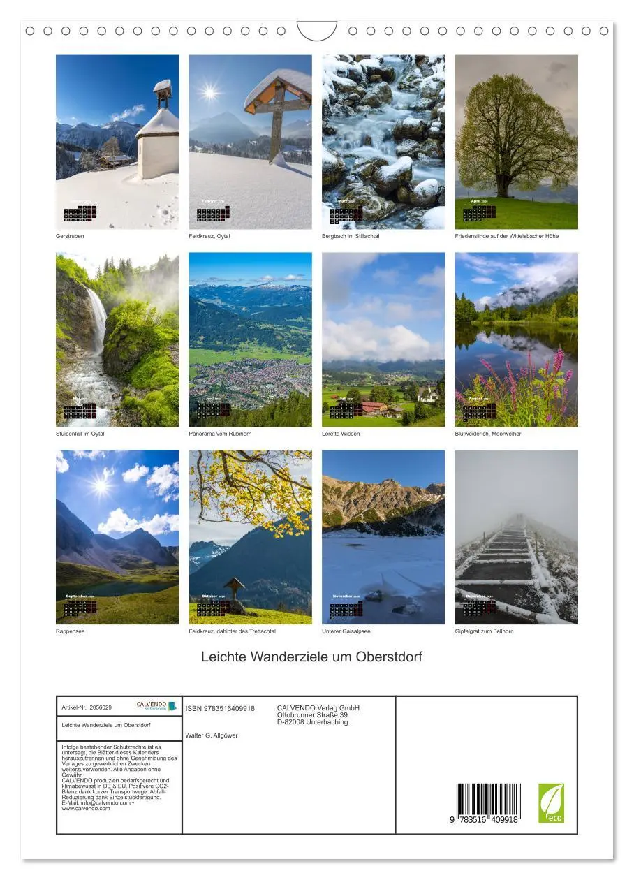 Bild: 9783516409918 | Leichte Wanderziele um Oberstdorf (Wandkalender 2026 DIN A3 hoch),...