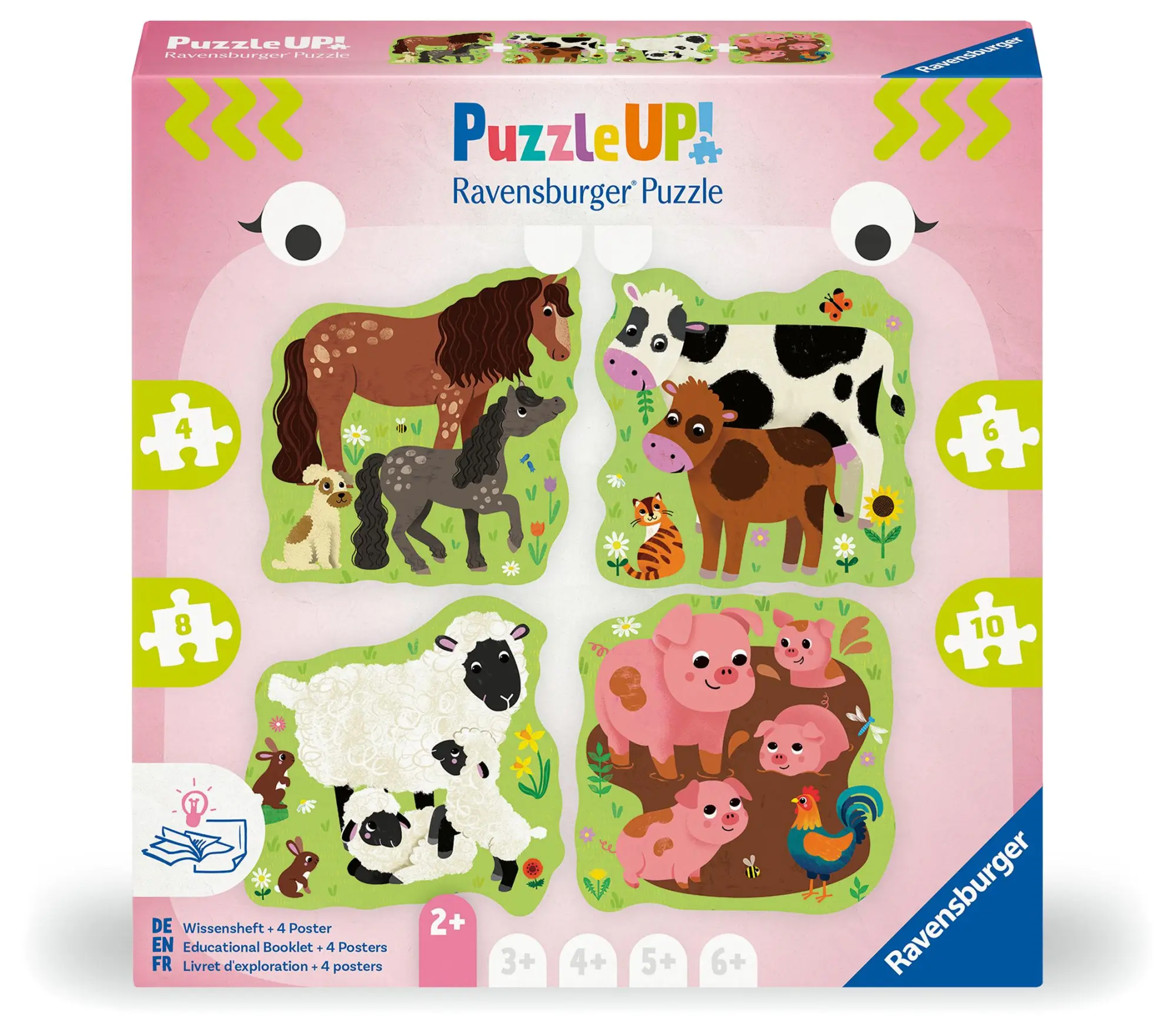 Cover: 4005555040019 | Kinderpuzzle 4, 6, 8, 10 Teile - Bauernhoftiere | Puzzle UP! | Spiel