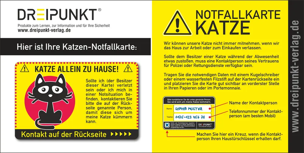 Notfallkarte 'Katze'