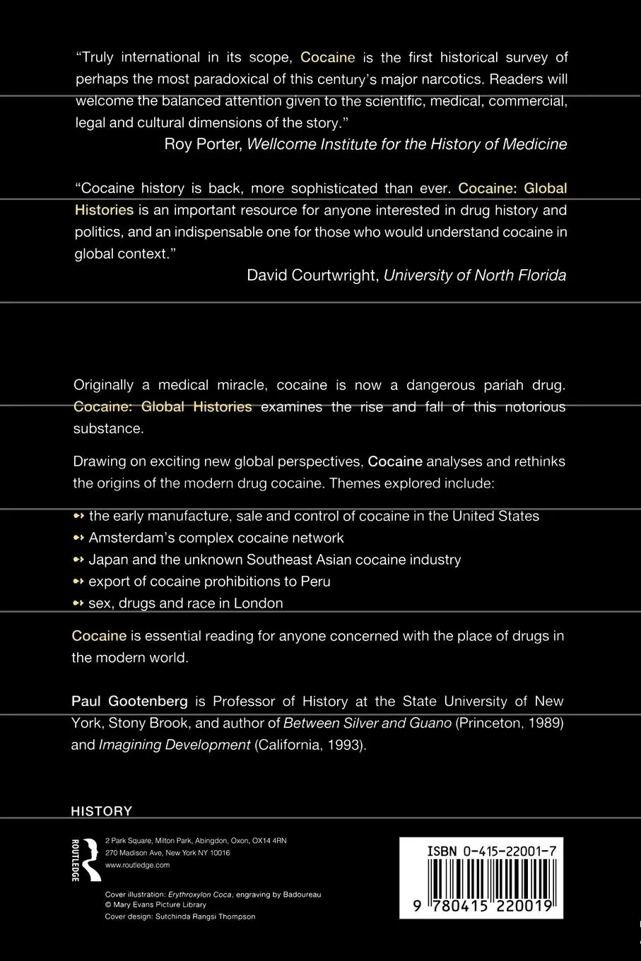 Rückseite: 9780415220019 | Cocaine | Global Histories | Paul Gootenberg | Taschenbuch | Englisch