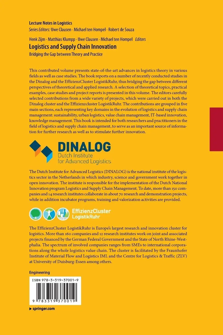 Rückseite: 9783319370019 | Logistics and Supply Chain Innovation | Henk Zijm (u. a.) | Buch