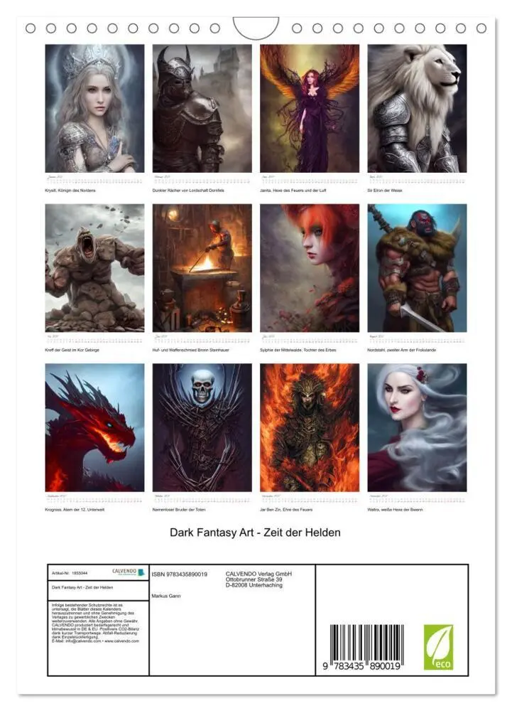 Bild: 9783435890019 | Dark Fantasy Art - Zeit der Helden (Wandkalender 2025 DIN A4 hoch),...