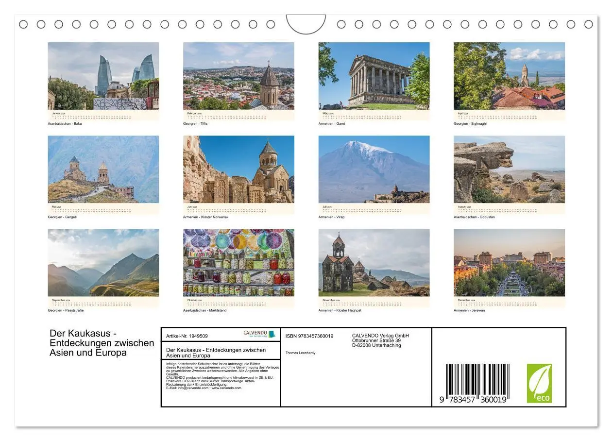 Bild: 9783457360019 | Der Kaukasus - Entdeckungen zwischen Asien und Europa (Wandkalender...
