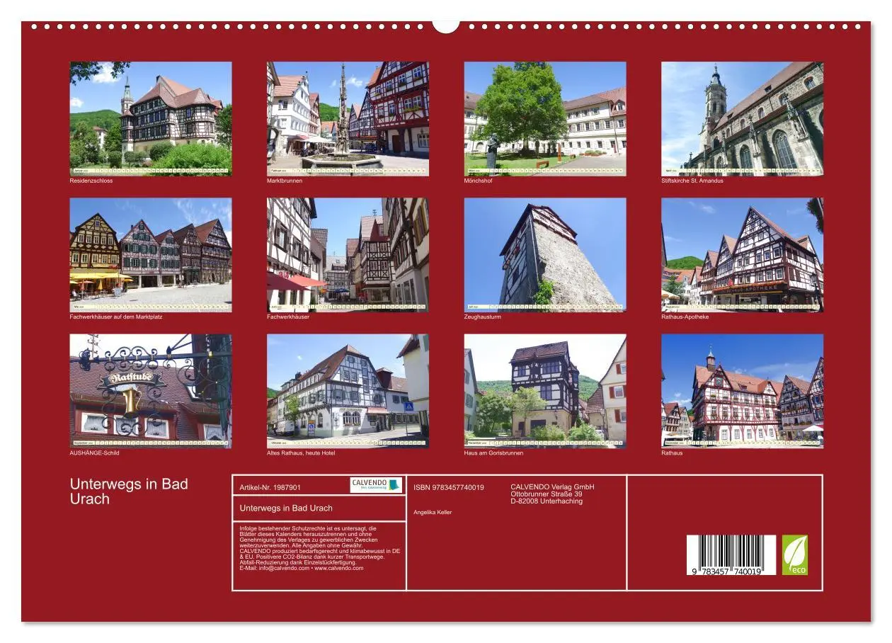 Bild: 9783457740019 | Unterwegs in Bad Urach (hochwertiger Premium Wandkalender 2026 DIN...