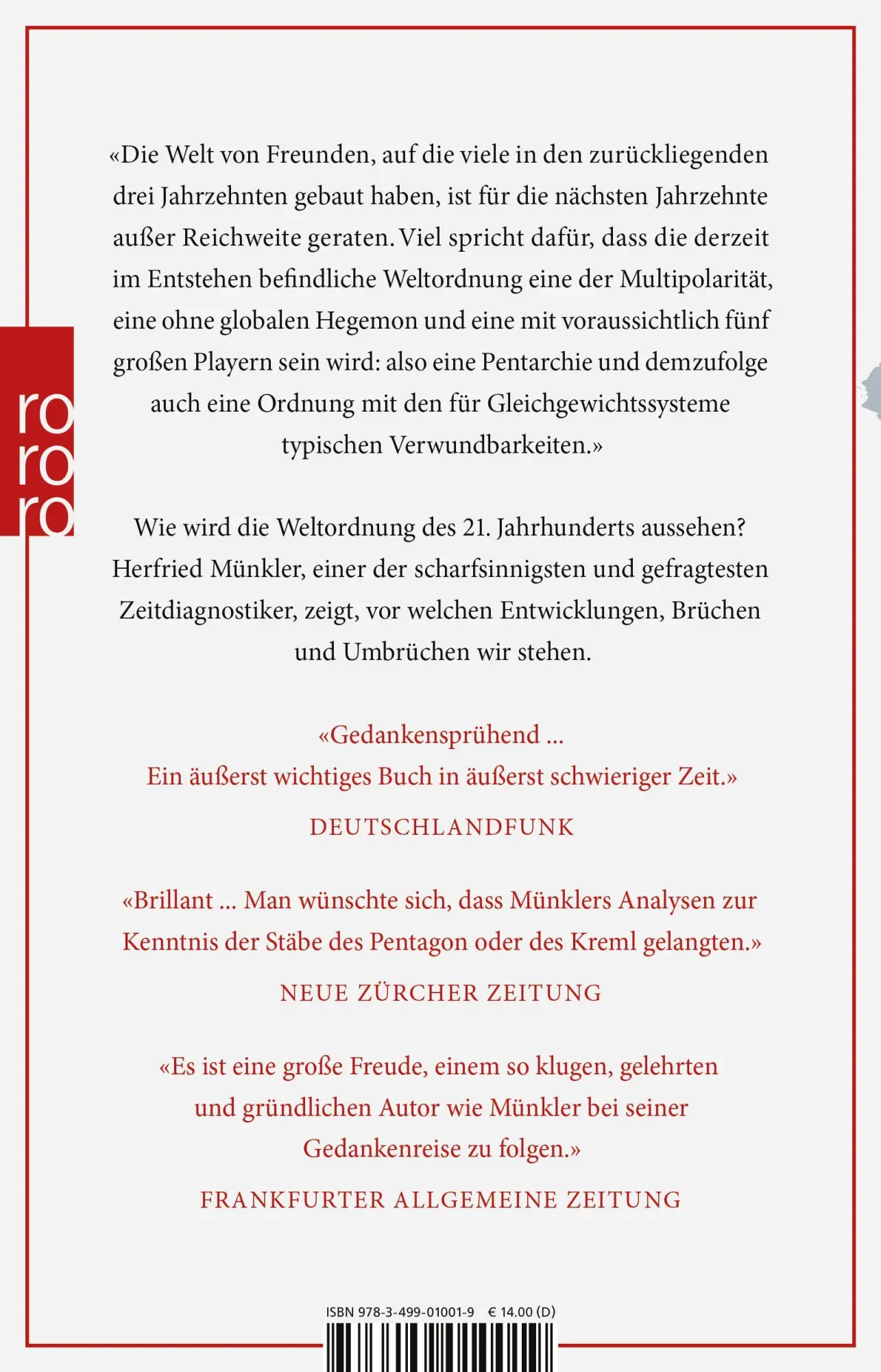 Rückseite: 9783499010019 | Welt in Aufruhr | Herfried Münkler | Taschenbuch | 528 S. | Deutsch