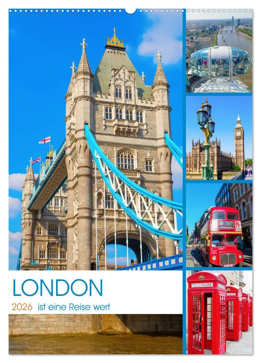 Cover: 9783516380019 | London ist eine Reise wert (Wandkalender 2026 DIN A2 hoch),...