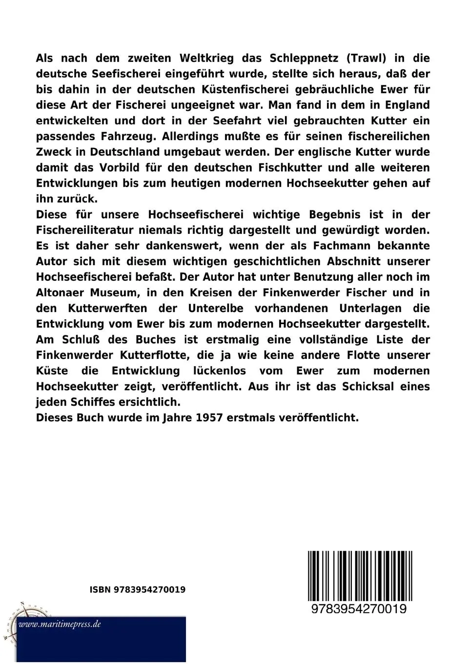Rückseite: 9783954270019 | Vom Pfahlewer zum Motorkutter | Gerhard Timmermann | Taschenbuch