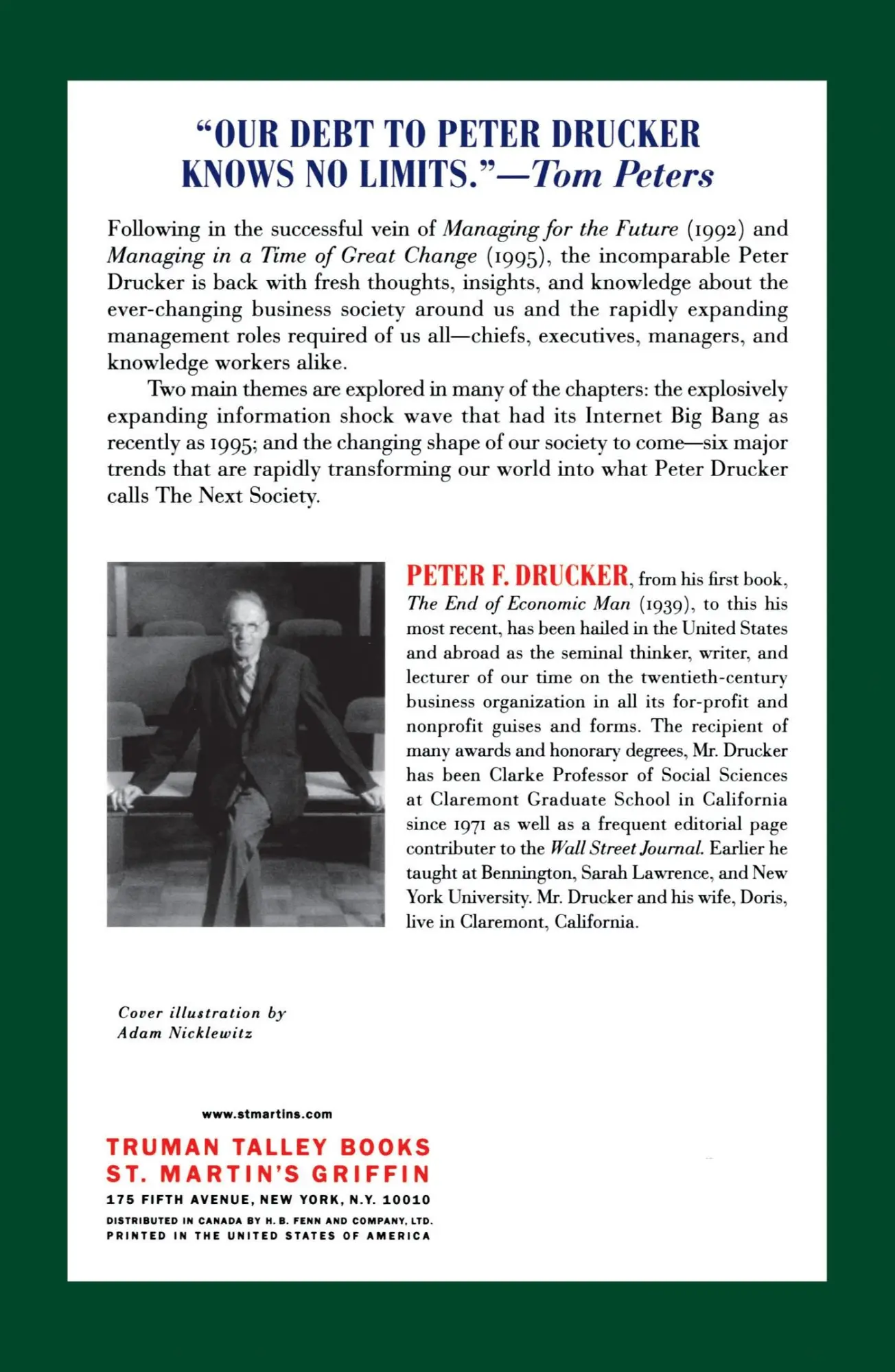 Rückseite: 9780312320119 | Managing in the Next Society | Peter F. Drucker | Taschenbuch | 2000