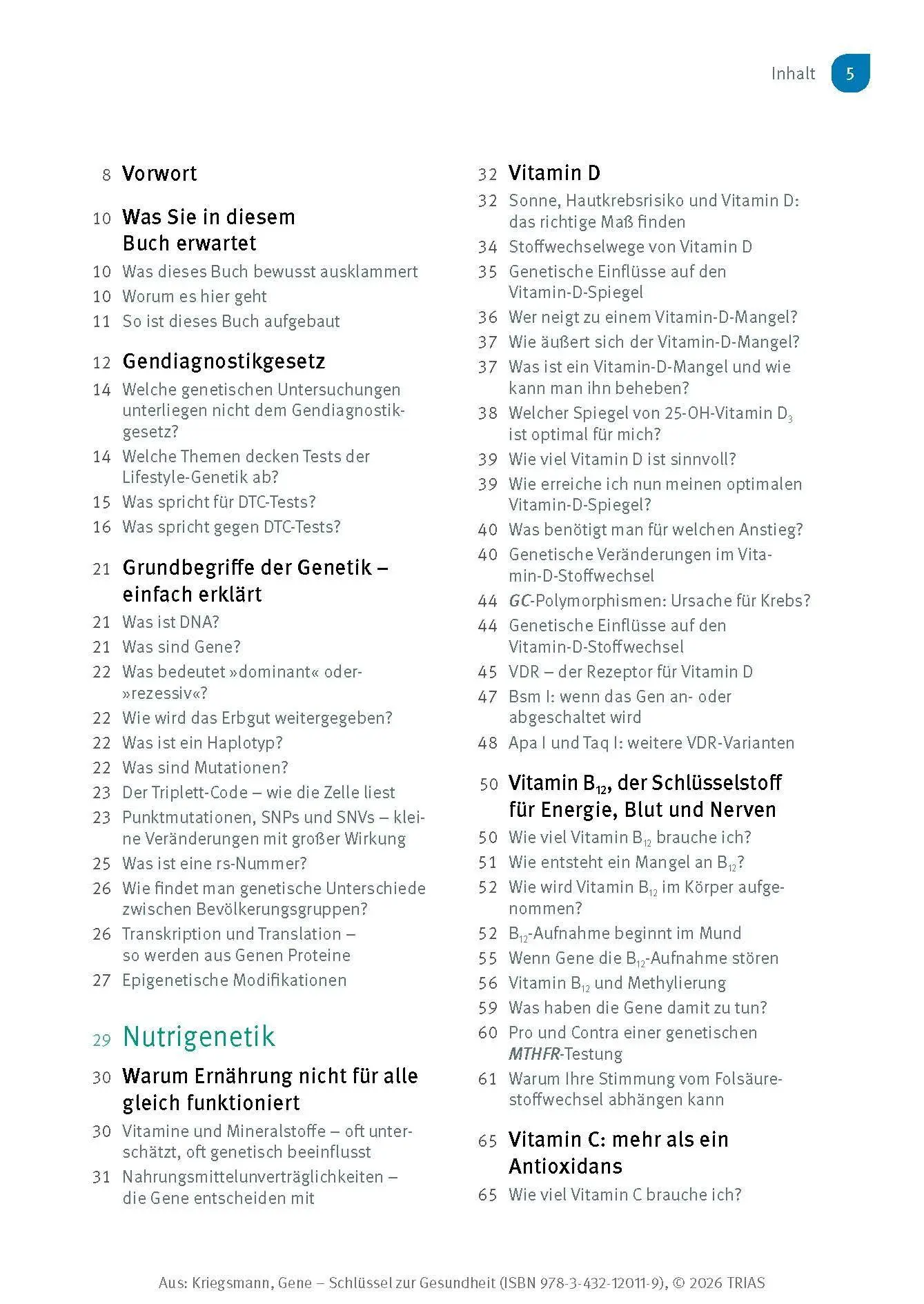 Bild: 9783432120119 | Gene - Schlüssel zur Gesundheit | Jörg Kriegsmann | Taschenbuch | 2025
