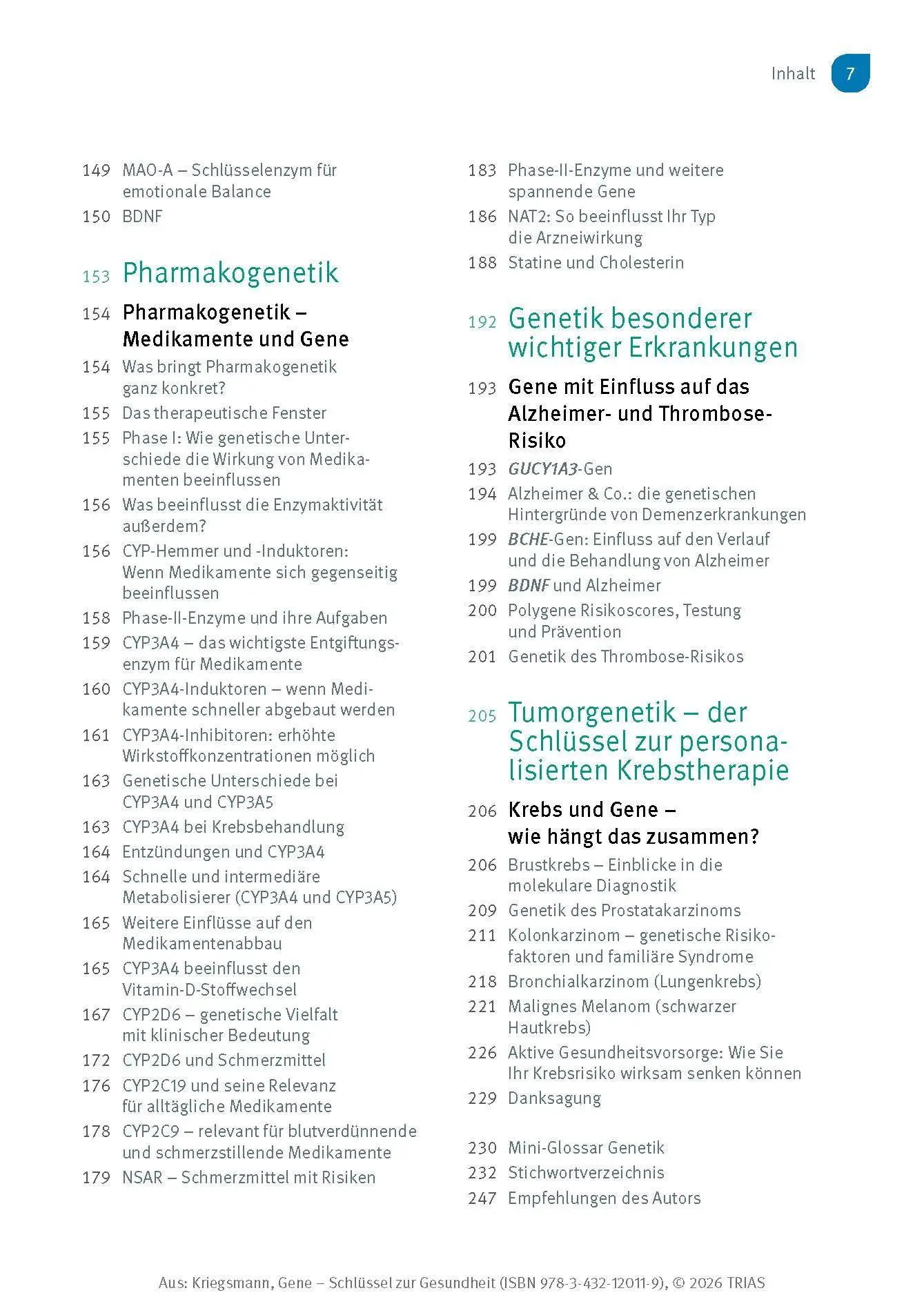 Bild: 9783432120119 | Gene - Schlüssel zur Gesundheit | Jörg Kriegsmann | Taschenbuch | 2025