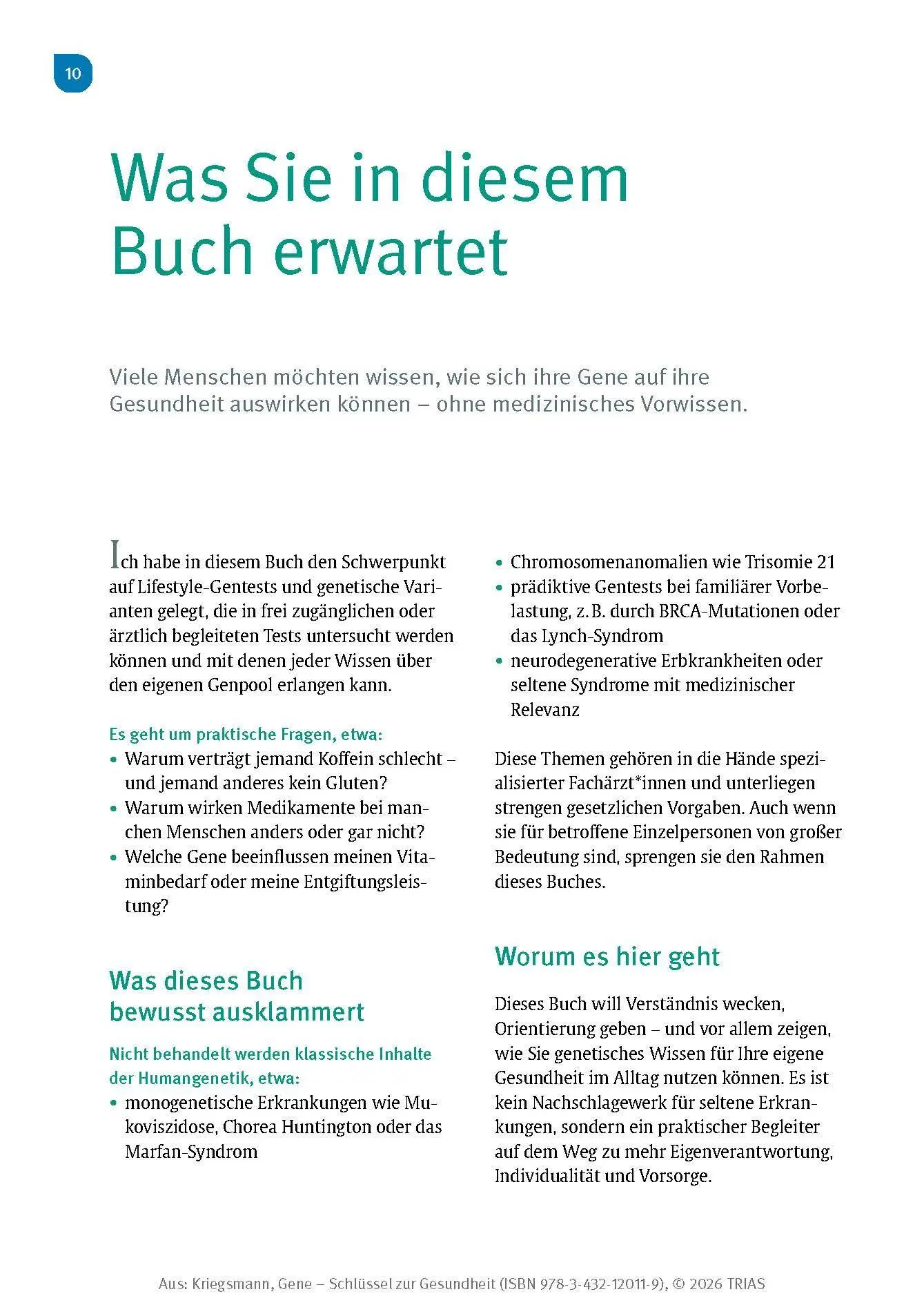 Bild: 9783432120119 | Gene - Schlüssel zur Gesundheit | Jörg Kriegsmann | Taschenbuch | 2025