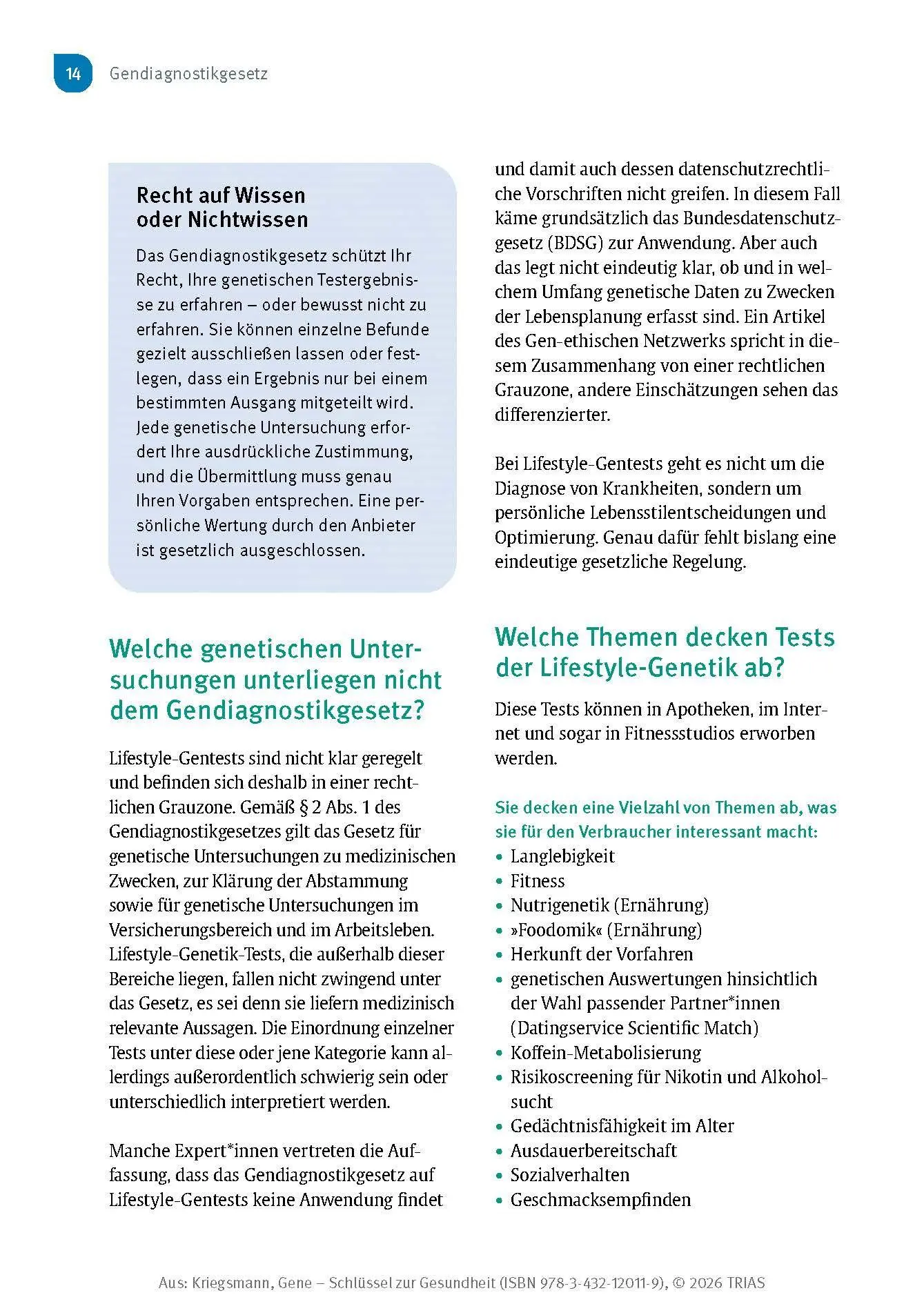 Bild: 9783432120119 | Gene - Schlüssel zur Gesundheit | Jörg Kriegsmann | Taschenbuch | 2025