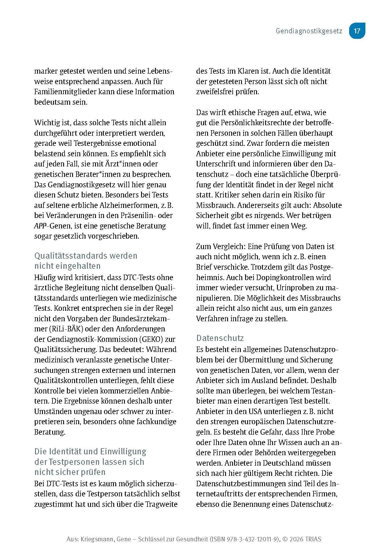 Bild: 9783432120119 | Gene - Schlüssel zur Gesundheit | Jörg Kriegsmann | Taschenbuch | 2025