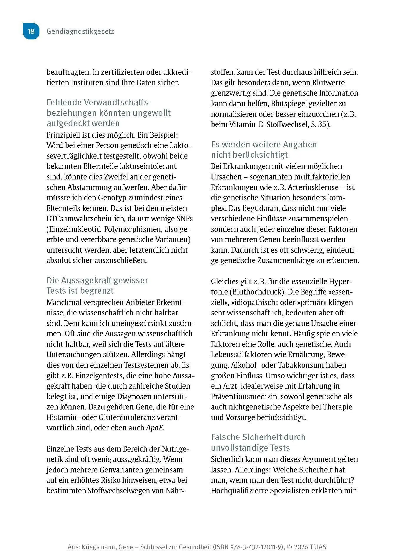 Bild: 9783432120119 | Gene - Schlüssel zur Gesundheit | Jörg Kriegsmann | Taschenbuch | 2025