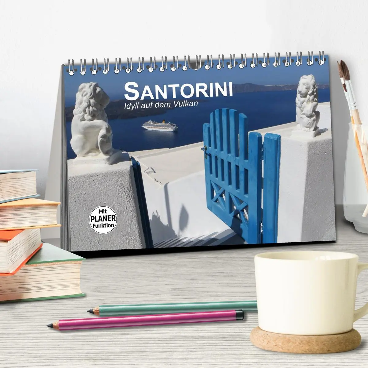Bild: 9783457970119 | SANTORINI - Idyll auf dem Vulkan (Tischkalender 2026 DIN A5 quer),...