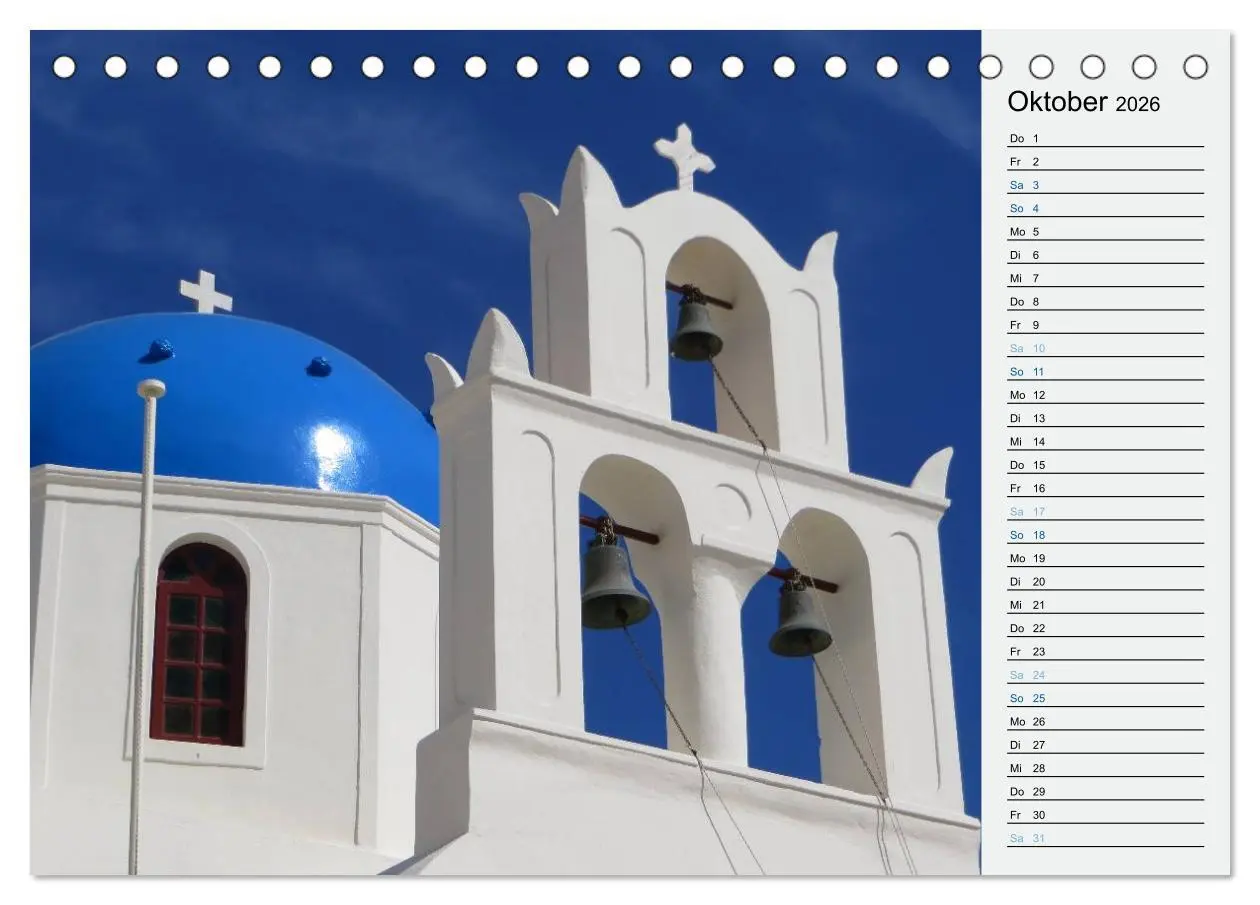 Bild: 9783457970119 | SANTORINI - Idyll auf dem Vulkan (Tischkalender 2026 DIN A5 quer),...