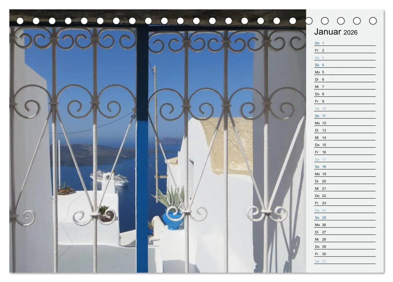 Bild: 9783457970119 | SANTORINI - Idyll auf dem Vulkan (Tischkalender 2026 DIN A5 quer),...