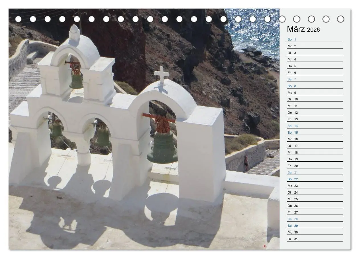 Bild: 9783457970119 | SANTORINI - Idyll auf dem Vulkan (Tischkalender 2026 DIN A5 quer),...