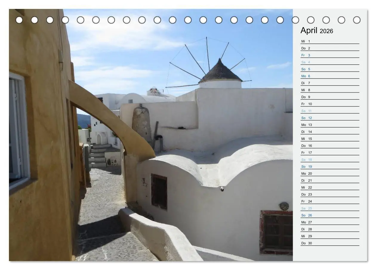 Bild: 9783457970119 | SANTORINI - Idyll auf dem Vulkan (Tischkalender 2026 DIN A5 quer),...