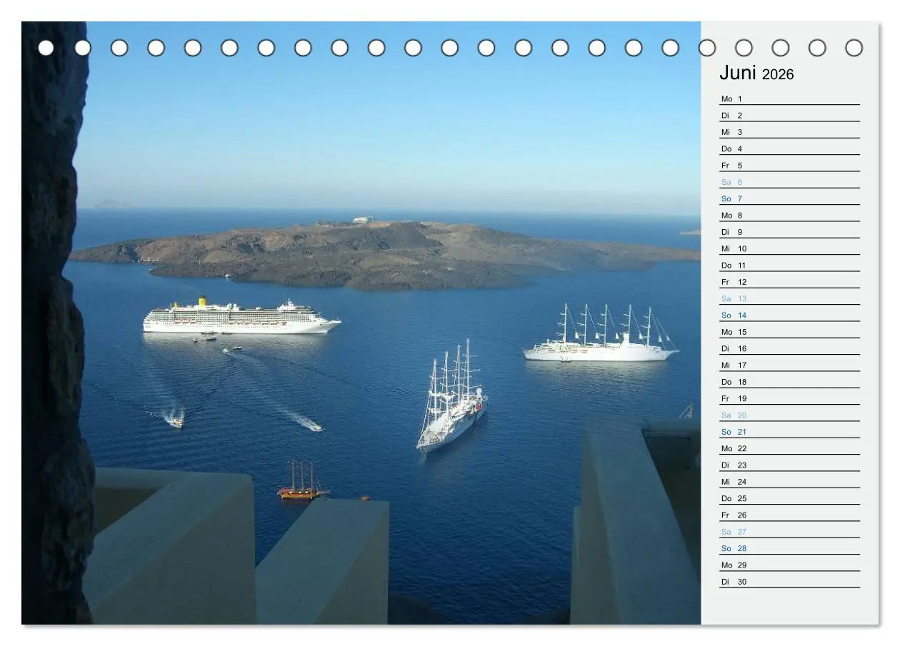 Bild: 9783457970119 | SANTORINI - Idyll auf dem Vulkan (Tischkalender 2026 DIN A5 quer),...